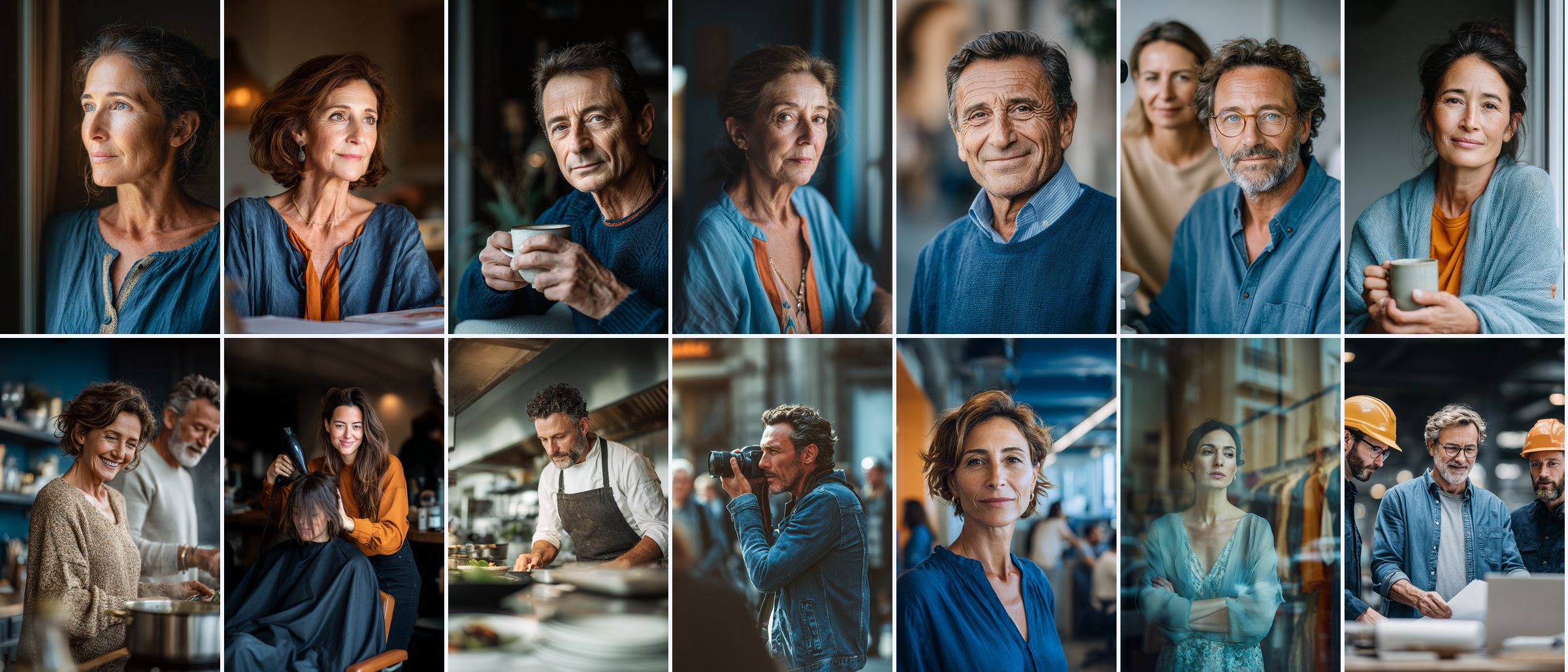 Catorce retratos del banco de imagen de la web de Vital Seguro